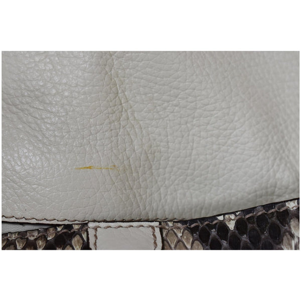 GUCCI Croisette Bamboo Evening Python Leather Shoulder Bag Off White 235320