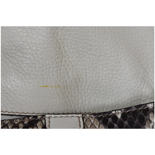 GUCCI Croisette Bamboo Evening Python Leather Shoulder Bag Off White 235320