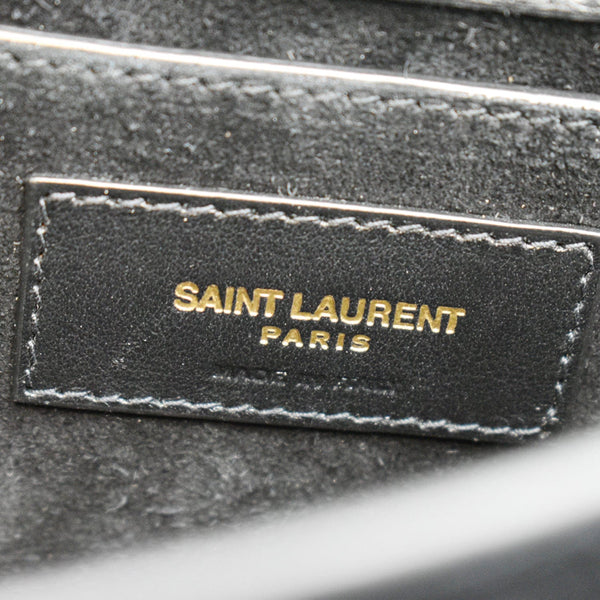 YVES SAINT LAURENT Monogram Sunset Medium Leather Shoulder Bag Black