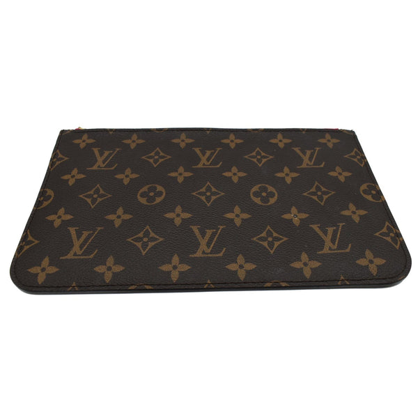 LOUIS VUITTON Neverfull MM Monogram Canvas Pochette Wristlet Pouch Brown
