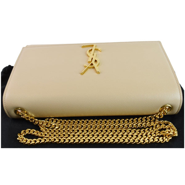 YVES SAINT LAURENT Kate Small Grain De Poudre Crossbody Bag Beige