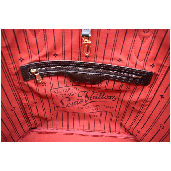 LOUIS VUITTON Neverfull MM Damier Ebene Tote Bag Brown