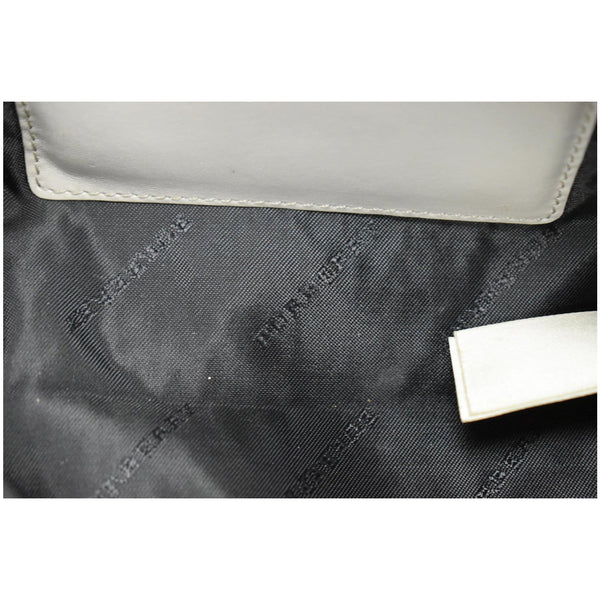 BURBERRY Chichester Embossed Leather Crossbody Clutch Bag White