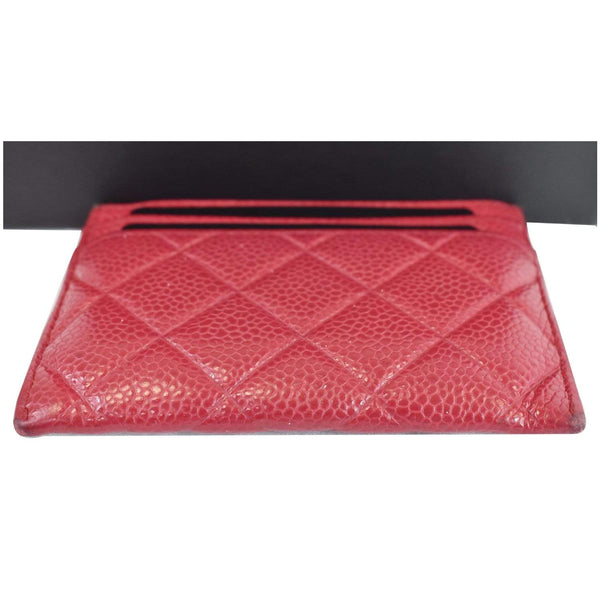 Chanel CC Card Holder Caviar Leather Case Hot Pink color