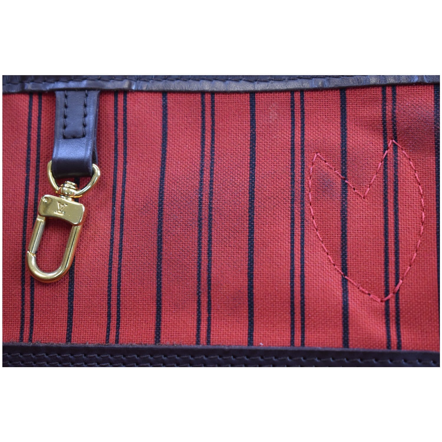 🌸Louis Vuitton Neverfull MM Damier Ebene Cherry Red Tote Shoulder Bag(CA0123)🌸