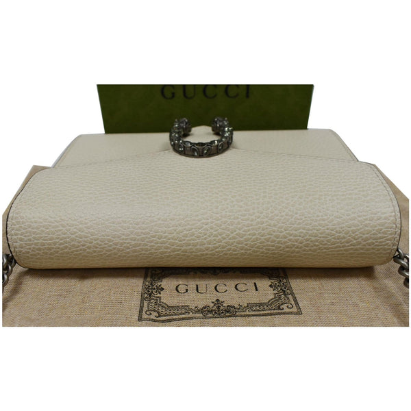 GUCCI Dionysus Mini Leather Chain Shoulder Bag Off White 401231