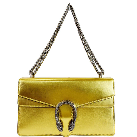GUCCI Dionysus Small Satin Shoulder Bag Gold 400249