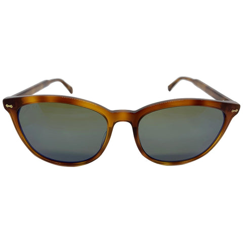 Gucci GG0196SK 003 Havana Frame Sunglasses Blue Lens