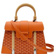 GOYARD Saigon MM Chevron Print Coated Canvas Top Handle Shoulder Bag Orange