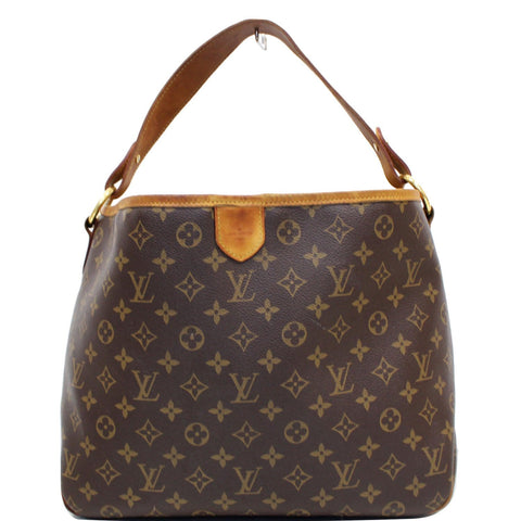 LOUIS VUITTON Delightful PM Monogram Canvas Shoulder Hobo Bag Brown