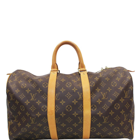 LOUIS VUITTON Keepall 45 Monogram Canvas Travel Bag Brown