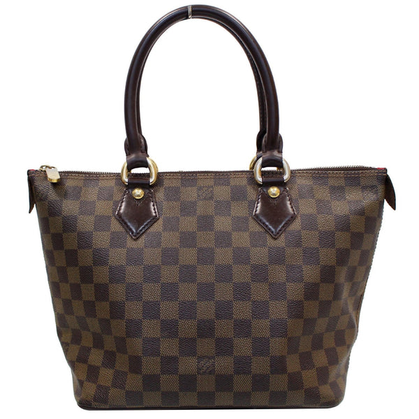 Louis Vuitton Saleya PM Damier Ebene Tote Shoulder Bag - front view 