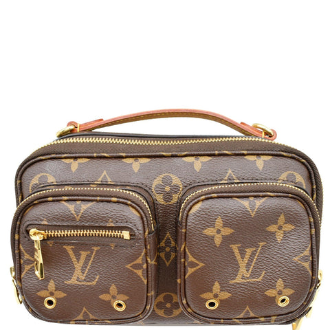 LOUIS VUITTON Utility Monogram Canvas Crossbody Bag Brown