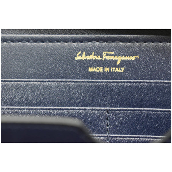 SALVATORE FERRAGAMO Gancini Long Zip Around Wallet Blue