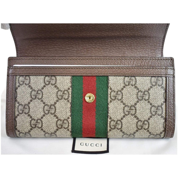 GUCCI Ophidia GG Continental Supreme Canvas Wallet Beige 523153