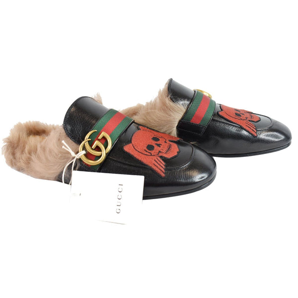 Gucci Princetown Skull Angel Fur Slipper side preview