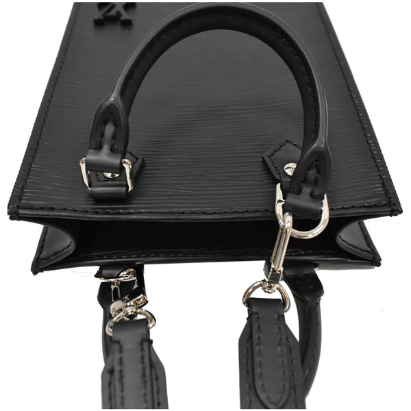 LOUIS VUITTON Petit Sac Plat Epi Leather Crossbody Bag Black
