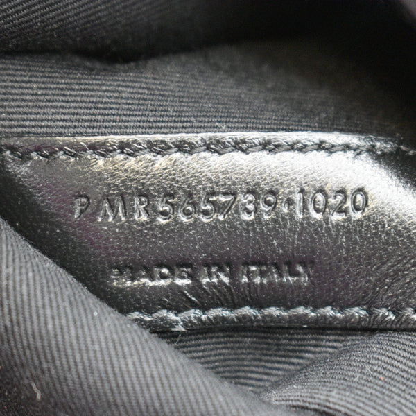 YVES SAINT LAURENT Uptown Envelope Grain De Poudre Leather Clutch Black