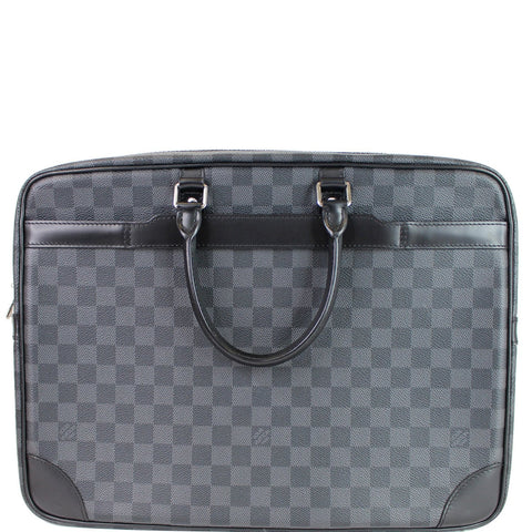 LOUIS VUITTON Porte Documents Voyage GM Damier Graphite Briefcase Bag Black