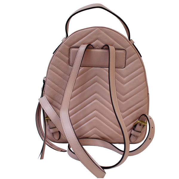 GUCCI GG Marmont Rucksack Chevron Leather Backpack Bag Pink 476671 - Final Sale