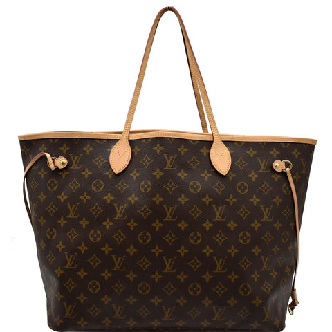 LOUIS VUITTON Neverfull GM Monogram Canvas Tote Bag Brown