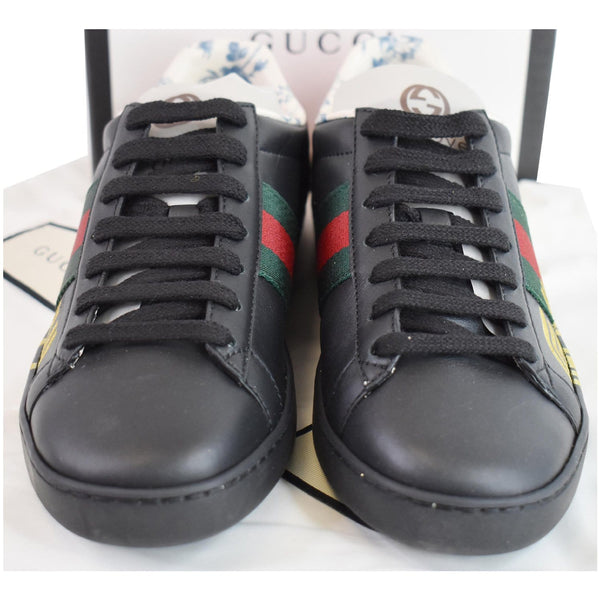 GUCCI Web Ace Guccy Leather Sneakers Black 525268 US 7