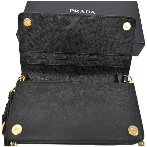 Prada Mini Saffiano Leather Chain Shoulder Bag - inside preview