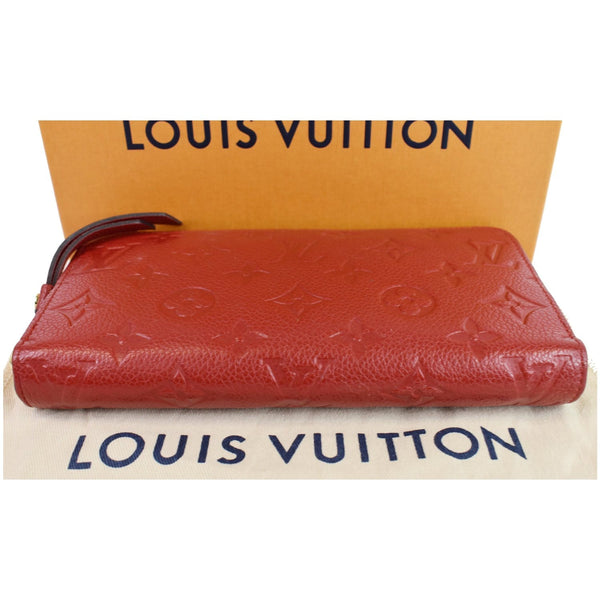 LOUIS VUITTON Monogram Empreinte Leather Zippy Wallet Red