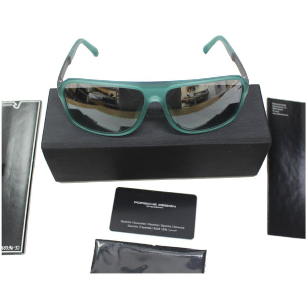 Porsche Design P8554 E 62 Square Men Green Sunglasses Grey Lens