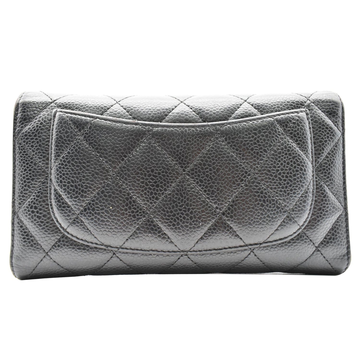 CHANEL Classic Flap Caviar Leather Card Holder Wallet Black - 10% OFF