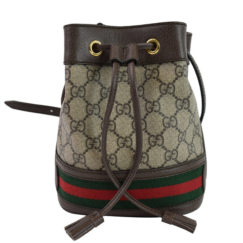 GUCCI Ophidia Small GG Canvas Bucket Bag Beige 550620