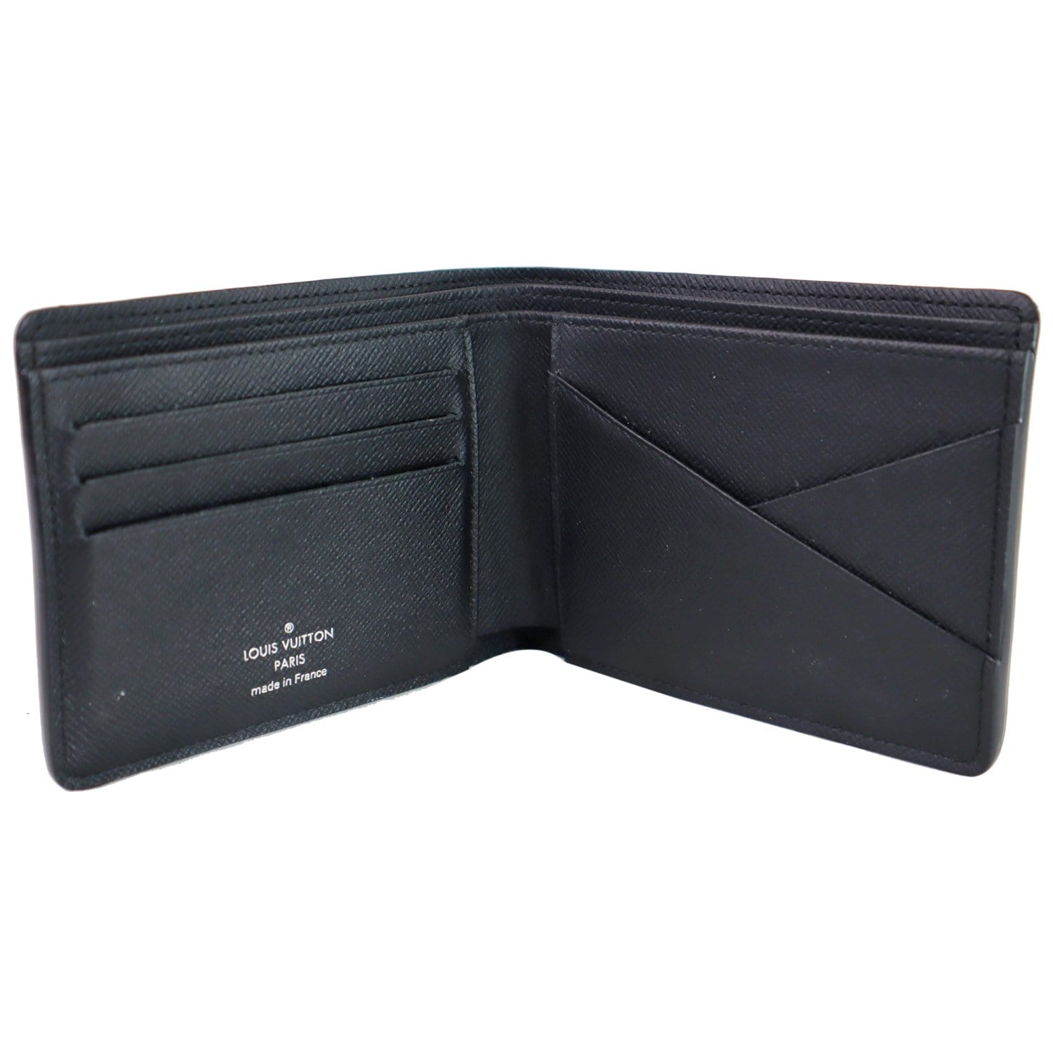 Louis Vuitton wallet vienova leather black monogram embossed simple  fashionable