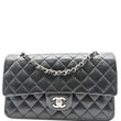 CHANEL Classic Double Flap Medium Leather Shoulder Bag Black
