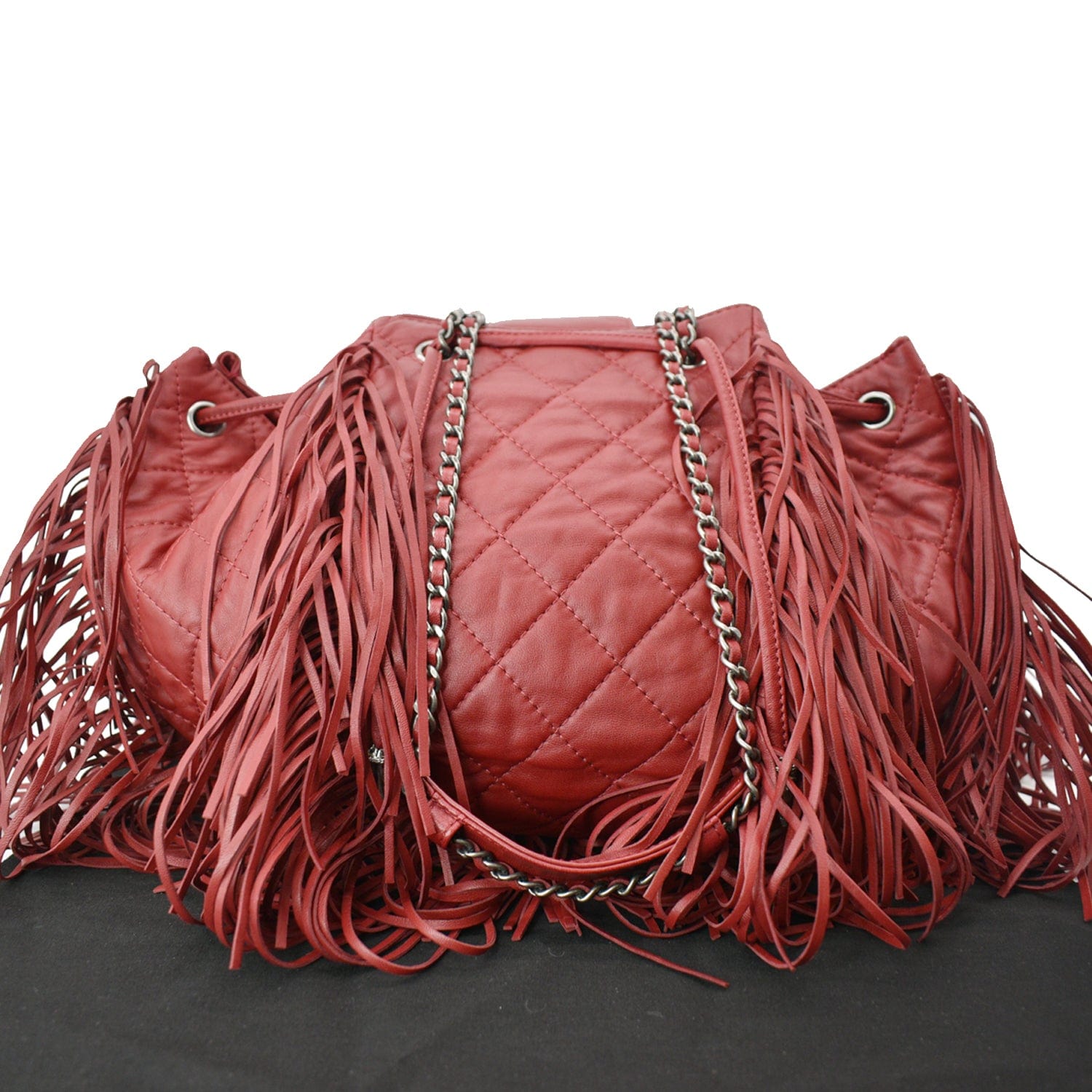 Chanel women's burgundy Pony hair and leather fringe Paris-Dallas