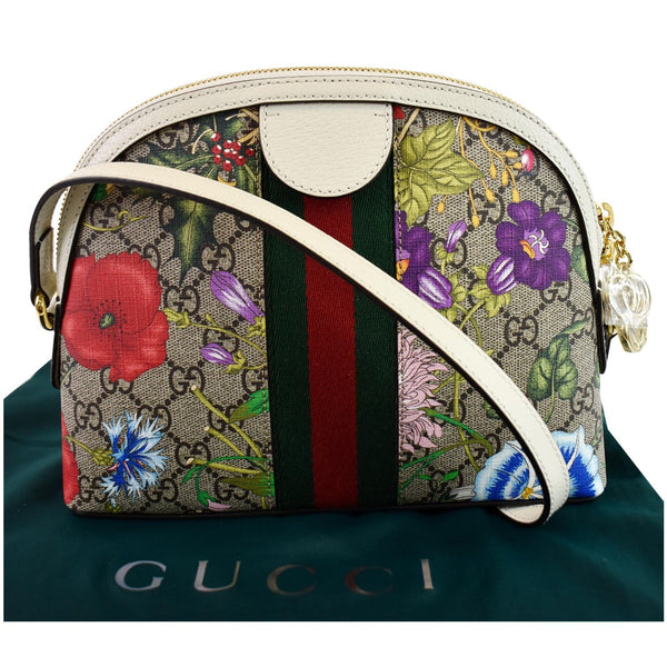 GUCCI Ophidia Flora Small Supreme Canvas Shoulder Bag Beige 499621 - Final Sale