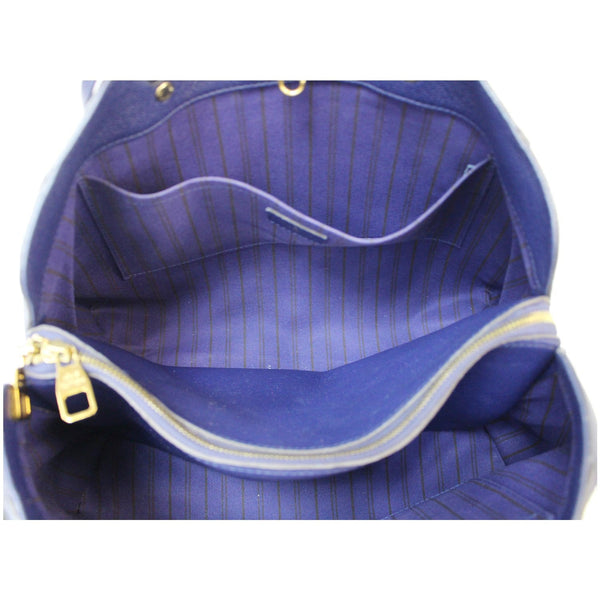 LOUIS VUITTON Montaigne GM Empreinte Leather Tote Bag Blue