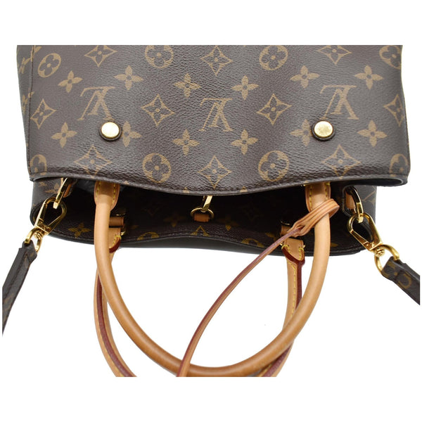 LOUIS VUITTON Montaigne MM Monogram Canvas Shoulder Bag Brown