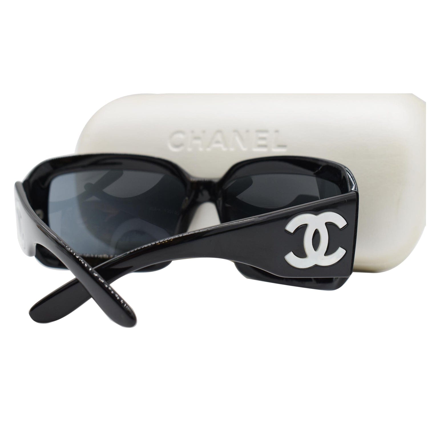 Chanel White Frame Mother of Pearl CC Logo Sunglasses- 5076-H