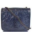 YVES  SAINT LAURENT Niki Chain Wallet Leather Crossbody Bag Blue