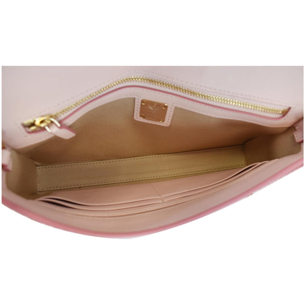 MCM Patricia Visetos Leather Crossbody Wallet Powder Pink