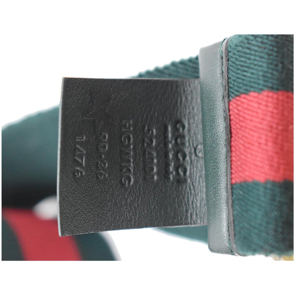 GUCCI Torchon Double G Web Elastic Belt Dark Green Size 90/36