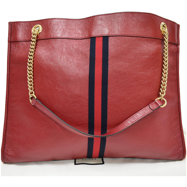 GUCCI Rajah Large Leather Tote Shoulder Bag Red 537219