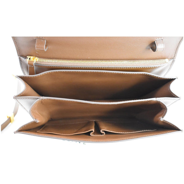 CELINE Medium Classic Box Calfskin Flap Crossbody Bag Brown