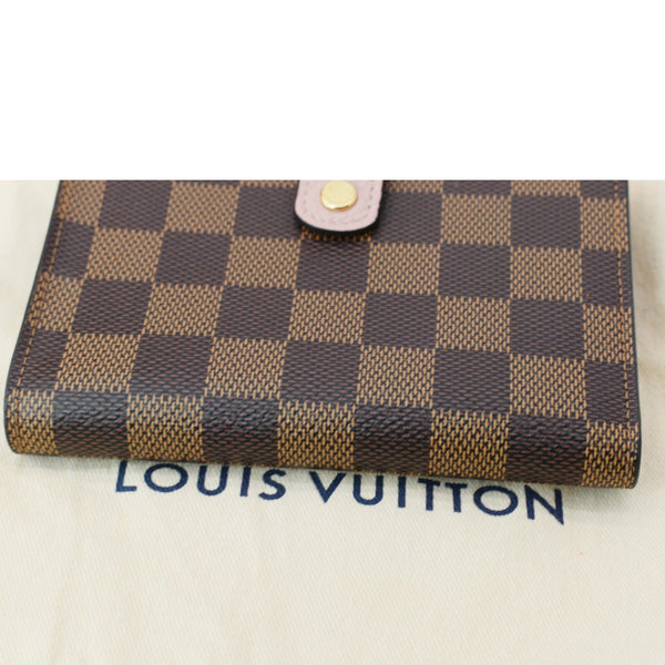 LOUIS VUITTON Damier Ebene Normandy Compact Wallet Rose Ballerine