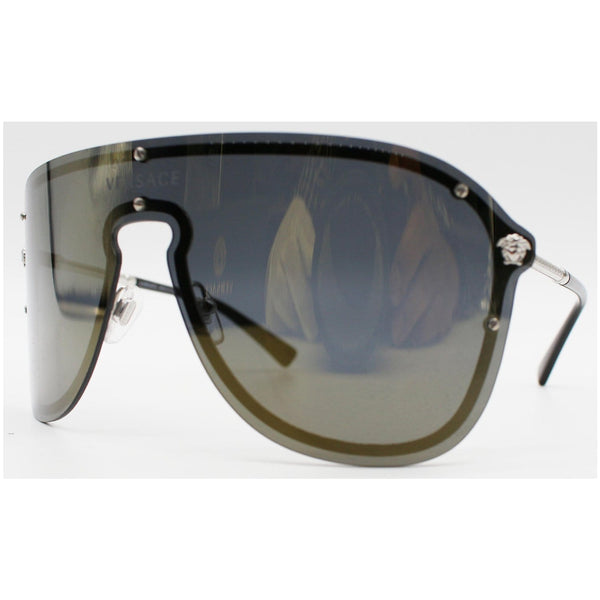VERSACE VE2180-10005A44 Sunglasses Dark Gray Gold Mirrored Lens