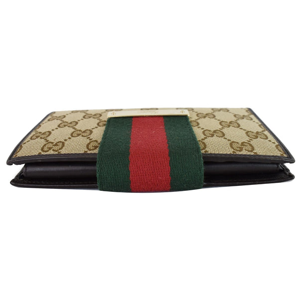 Gucci Monogram Ladies Web GG Canvas Continental Wallet - top front side