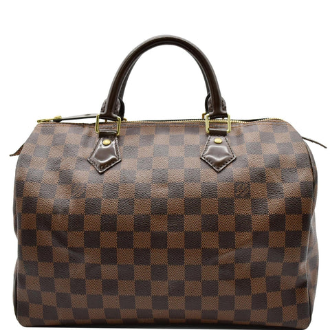 LOUIS VUITTON Speedy 30 Damier Ebene Satchel Bag Brown