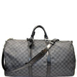 LOUIS VUITTON Keepall Bandouliere 55 Damier Graphite Travel Bag Black