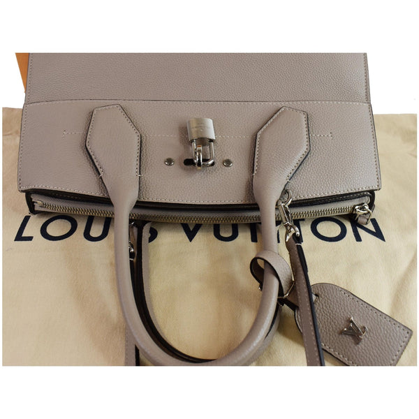 LOUIS VUITTON City Steamer MM Leather Shoulder Bag Grey