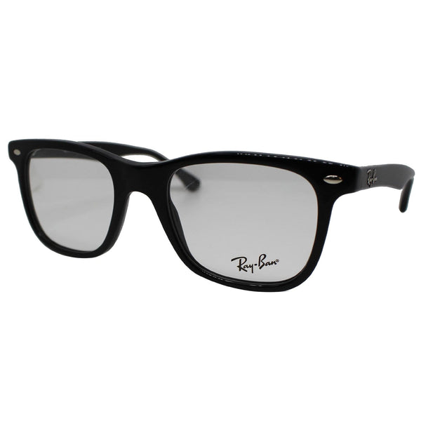 Ray-Ban RX5248 2000 49 Shiny Black Frame Eyeglasses Demo Lens